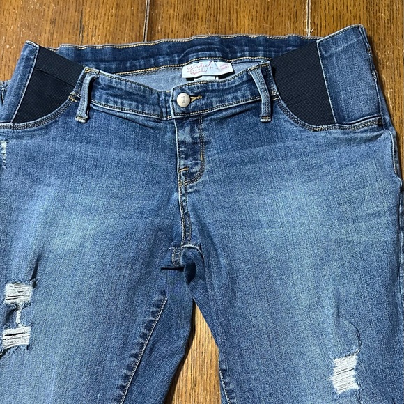 Isabel Maternity by Ingrid & Isabel Pants - Isabel Maternity by Ingrid & Isabel Blue Skinny Jumpsuit with Comfort Fit